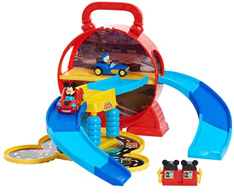 Disney Junior Mickey Mouse Stow ’n Go Garage, Figure and Vehicle Playset, Officially Licensed Kids Toys for Ages 3 Up by Just Play