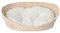 Dehner Premium Lovely Kuschelbett Tiefer Schlaf, Hundebett/Katzenbett, 54 x 43 x 18 cm, Naturmaterial/Plüsch, weiß/beige