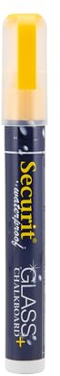 SECURIT - Pennarello A Gesso Liquido Resistente all'Acqua - Per Lavagne, Vetro, Metallo, Porcellana, Specchio, Plastica - Punta Media 2-6mm - Colore Giallo
