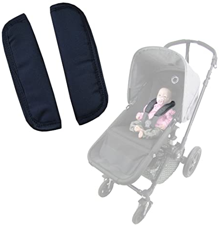 BAMBINIWELT Gurtpolster Schulterpolster Polster schwarz Buggy Kinderwagen kompatibel mit Bugaboo