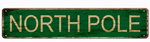 Nordpol Schild Aluminium Metallschild Retro Wanddekoration Rustikales Blechschild 40 x 10 cm