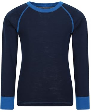 Mountain Warehouse Merino Kids Thermal Baselayer Top | Boys & Girls Lightweight Merino Wool Long Sleeve T-shirt, Warm with Antibacterial Skins For Longer, Active Wear & Winter