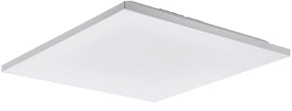 EGLO LED Panel Calemar, quadratische Deckenlampe, Deckenleuchte aus Kunststoff und Metall in Weiß, Aufbauleuchte für Büro und Küche, neutralweiß, 44x44 cm
