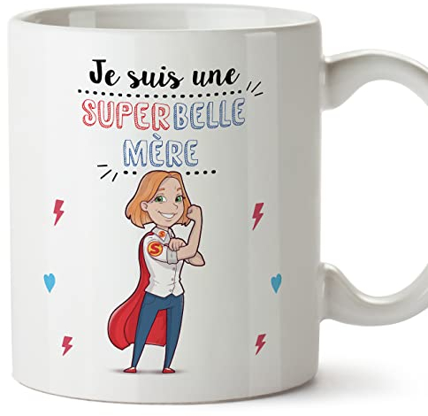 Mugffins Tasses pour BELLE-MÈRE - En Français - Cadeau original pour BELLE-MÈRE - Super Famille - 11 oz / 330 ml