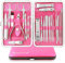 Maniküre Set 23 stücke Professionelles Nagelknipser Kit Pediküre Kit Pflegeset aus Edelstahl Nagelpflege Werkzeuge mit luxuriöser Leder Reisetasche (Rose/Silber)