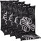NYVI Gartenstuhl Auflagen Hochlehner 4er Set Barcelona - UV-Beständig, Atmungsaktiv, Strapazierfähig - Hochlehnerauflagen Sitzkissen Outdoor - Sitzauflagen für Gartenstühle 118x50cm Black Flower