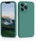CALOOP Slim-Fit for iPhone 13 Pro Max Case,Sturdy Shockproof Hard Frame Cover with Anti-Scratch Microfiber Lining,Skin Soft Liquid Silicone,Full Protection for Screen and Camera Lens(Pine Green)