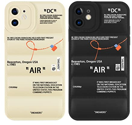 nurkorki 2 Stück Puffer Handyhülle für iPhone 11 Hülle 6,1,Hot Off Sports Shoes White or Black Label Case Weiche Silikon Stoßfeste Stoßstange Handyhülle für Jungen Mädchen Frauen Cooles Design