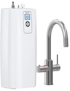 STIEBEL ELTRON Kochendwassersystem HOT 2.6 N Premium + 3in1 b mit speziellem Wasserhahn (gebürstet) und Boiler, heißes Wasser (95°C) in einer Sekunde, 206271, Weiß