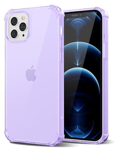 Svanove Custodia Transparente in Silicone TPU Morbido per iPhone 12 Pro Max, con Protezione Antichoc e per la Camera, Lilla