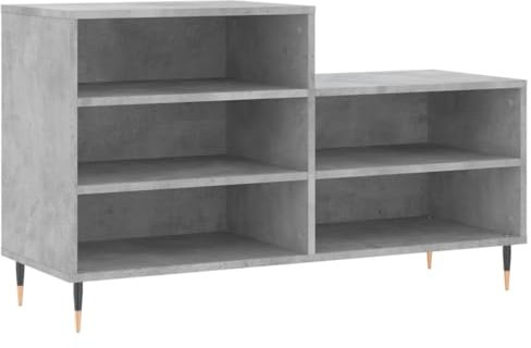 vidaXL Schuhregal Betongrau 102x36x60 cm Holzwerkstoff