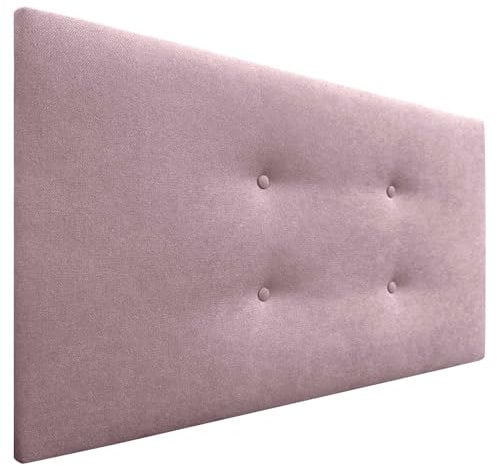 DHOME Testata in Similpelle o Tessuto AQUALINE Pro con 2 file di bottoni Testata imbottita Letto di lusso (Tessuto Rosa, 95x50cm (Letti 70/80/90))