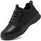 LARNMERN PRO Sicherheitsschuhe Arbeitsschuhe Leder Hoch Leicht Stahlkappe & Trittschutz Rutschhemmend Sicherheits-Schnür-Halbschuhe(LSE31208 Schwarz,43)