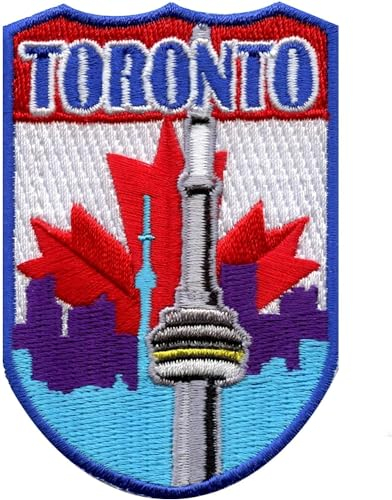 Toronto Kanada Shield Patch (7,6 cm) bestickter Aufnäher zum Aufbügeln, Reise-Souvenir-Emblem, perfekt für Rucksäcke, Gepäck, Hüte, Taschen, Bastelarbeiten, DIY-Geschenk-Patches