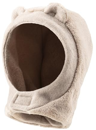 Sterntaler Schalmütze aus Teddyflausch Unisex - Baby und Kinder Mütze gefüttert mit weichem Microfleece mit Klettverschluss - Balaclava, Schlupfmütze - beige, 45