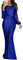 ZICUE Lady Long Sleeve V Neck Dresses Sexy Solid Color Tassels Sleeve Party Dress Blue L