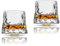 Sthrucrack Vasos de whisky giratorios de descompresión, juego de 2 vasos de cristal estilo bar para ron escocés bourbon (2 unidades, textura martillo, 300 ml)
