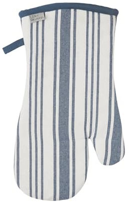 Ulster Weavers - Blue Gingham Gauntlet Oven Glove (37 x 20cm) - 100% Cotton - 1 Piece - Blue Striped Oven Glove Heat Resistant - Stripe Themed Oven Glove - Blue Kitchen Accessories - Kitchen Gifts