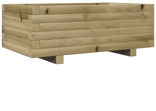 vidaXL Pflanzkübel, Blumenkübel mit Holzrahmen, Blumenkasten für Terrasse Garten, Pflanzkasten Hochbeet Pflanzgefäß, Kiefernholz Imprägniert