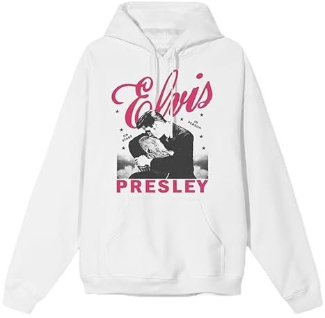 ELVIS PRESLEY Uni on Stage Hoodie Kapuzenpullover, Weiss/opulenter Garten, XX-Large