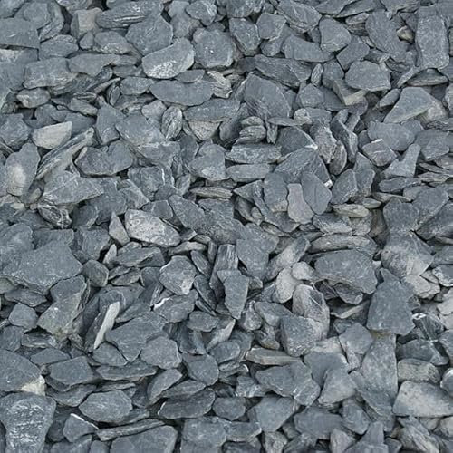 Charles Watson 20mm Graphite Grey Slate Decorative Garden Chippings Large Approx. 20kg Poly Bag