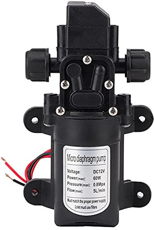 Outbit Bomba de Agua 12v - 5L/min DC12V 116Psi de Alta Presión, Autocebante Caravana Camping Barco Camper Jardín Irrigación Riego