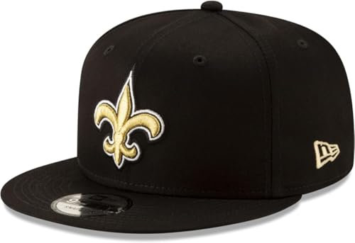 New Era NFL 9FIFTY Team-Farbe, verstellbare Snapback-Mütze, Einheitsgröße, New Orleans Saints - Schwarz, Einheitsgr��e