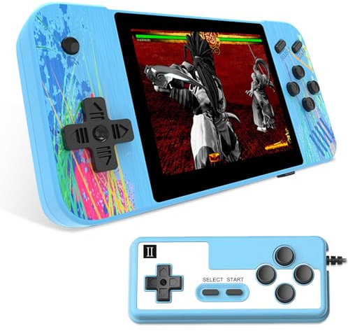 Gobesty Retro Handheld Game Console Age 6+, Portable Retro Video Game with 800 Classic Games 3.5-Inch IPS Screen, Mini Retro Game Console Supports 2 Players Connected TV Gifts for Adults Kids (Blue)