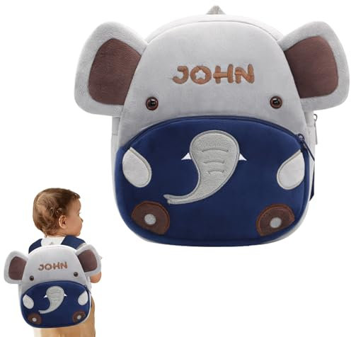Generisch Personalisierte Kinder Rucksack, Gestickt Kinderrucksack, Kindergartenrucksack Kordsamt Rucksack Kleinkind Jungen Und Mädchen Rucksack Kita Mit Namen Für Kinder Von 1-4 Jahren (Elefant)
