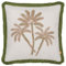 furn. Mit Palmen Besticktes, mit Polyester gefülltes Kissen – Grün – 45 x 45 cm