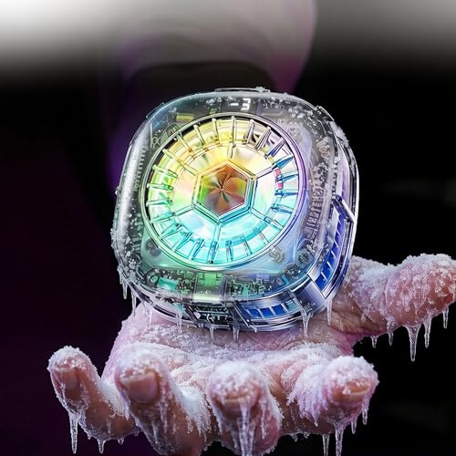 LOCZAR Handy-Kühler, magnetischer Ventilator, kleiner USB-Ventilator für Gaming, mit abnehmbarem Griff, Halbleiter-Kühlung, RGB-Handy-Kühler für Handy, iPhone, iPad, PS5, Gamer, Influencer, Tiktok,
