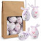 MIJOMA Ostereier-Set 9-teilig – Deko-Ostereier mit Schleife & Aufhänger – Bruchsicher & leicht – Frühling & Osterdeko für Zuhause & Baum (Blütenzauber (Rosa-Lavendel))