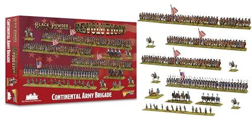 Revolution! - Continental Army Brigade - Epische Miniaturen für Schwarzpulver, sehr detaillierte Ära des amerikanischen Unabhängigkeitskrieges für Tisch-Kriegsspiele