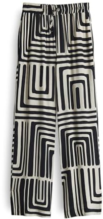 OPUS PANTS Damen Wide Leg Pants | MALOTTA Abstract Wide Leg Pants mit Schlitzdetail am Saum Natural Glaze, 34