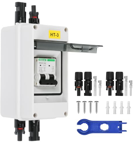 TEOV DC Solar Leistungsschalter mit Solarstecker, 2P 16A 1000V Trennschalter, IP65 Wasserdicht Trennschalter für Solar PV Anlage