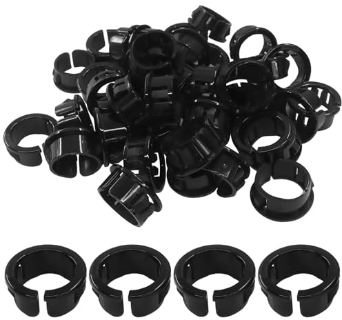 BokWin OSB-22 Kunststoff-Kabellochdurchführungen für Verkabelung, schwarz, Nylon, Schnappverschluss, elektrische Kabelschlauch, Schlauchbuchsen, Protektoren mit einfacher Installation, 60 Stück