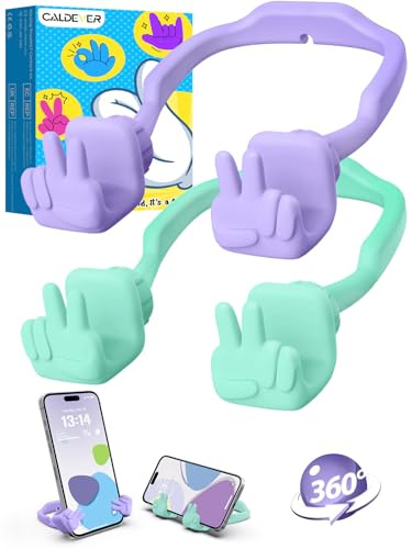 Stocking Stuffers for Teens Girls Boys Kids Xmas Gifts Mobile Phone Stand | Stocking Fillers Gadgets Gifts for Women Men Teenage Adults Wife Birthday Presents Phone Stand Holder for Desk Purple Green