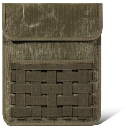 Gexmil 14 Zoll Leder Laptop Tasche,Laptop Hülle mit Zubehörtasche,Olivgrün | Kompatibel mit MacBook Pro M4/M3/M2/M1 Pro/Max, für Surface Pro,iPad Pro/Air 13 M4 M3 M2,Schutztasche für Laptop