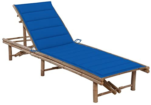 Frdhee Camping Liege Schlafsessel,Garten-Sonnenliege mit Auflage Bambus,Lesestuhl für Strand,Garten,Pool