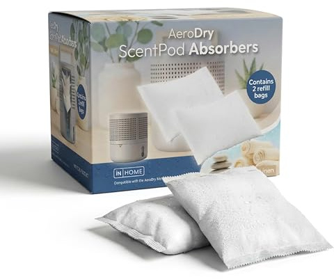 iN Dehumidifier Bags – Refillable Moisture Absorber Refills | Fresh Linen Scent, Condensation Bags for Damp, Mould & Condensation Control in Home, Wardrobe, Bathroom & Cars