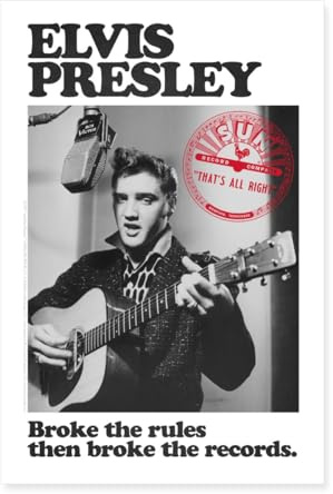 Spreadshirt Elvis Presley Broke The Rules Broke The Records Poster 60x90 cm