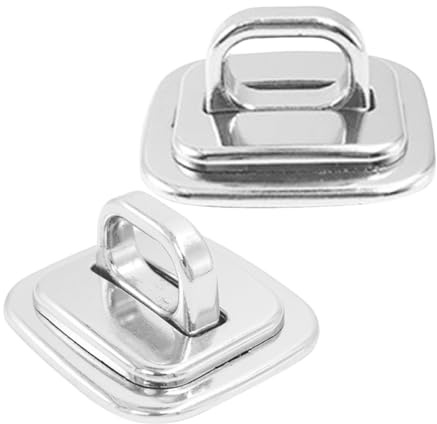 Amosfun 2pcs Computer Lock Laptop Lock Anchor Zinc Alloy Fixed Base Secure Base Design Desk Mount Anchor Silver for Study and Travel