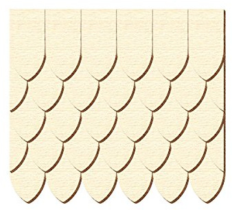 Sperrholz Schindeln - Gotische Form - Größen- und Mengenauswahl, Schindelgröße:40mm x 20mm, Pack mit:50 Stück