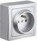 Interrupteur va et vient - Prises electriques Standard - Prise extra plate - Prise murale - Interrupteur va et vient sans Fil - Prise murale - Gamme Blok - Prise 2P+T Alu