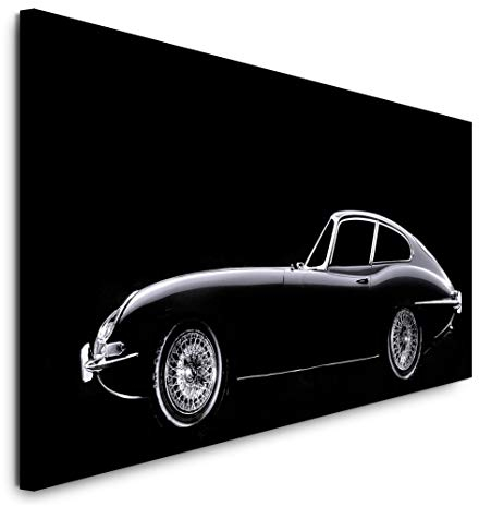 Paul Sinus Art GmbH schwarzer Oldtimer 120x 50cm Panorama Leinwand Bild XXL Format Wandbilder Wohnzimmer Wohnung Deko Kunstdrucke