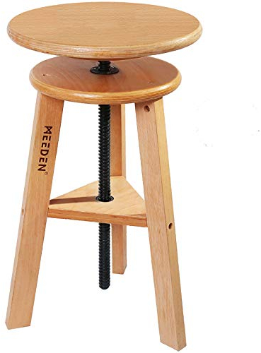 MEEDEN Taburete de Dibujo de Madera: Taburete de Pintura Ajustable en Altura de 48 a 66 cm - Taburete para Dibujo para Artistas y Adultos - Taburete de Arte para Estudio Barra Oficina Cocina, Natural