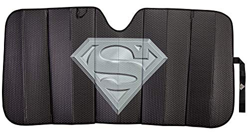 Plasticolor 003883R01 Windschutzscheiben-Sonnenblende, Superman-Logo, Mattes Finish, Schwarz
