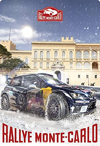 Blechschild 20x30cm gewölbt Rallye Monte Carlo Monaco 2017 Auto Deko Geschenk Schild