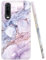 JAHOLAN Huawei P30 Hülle Handyhülle TPU Silikon Weiche Schlank Schutzhülle Handytasche Flexibel Case Handy Hülle für Huawei P30 - Marmor Violett