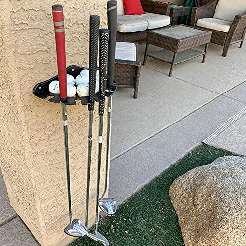 Pmsanzay Golf Club Rack, Wall Mounted, Metal, Space-Saving, Damage Prevention, Decorative Accent, Easy to Install, 1 Level, Painted Finish